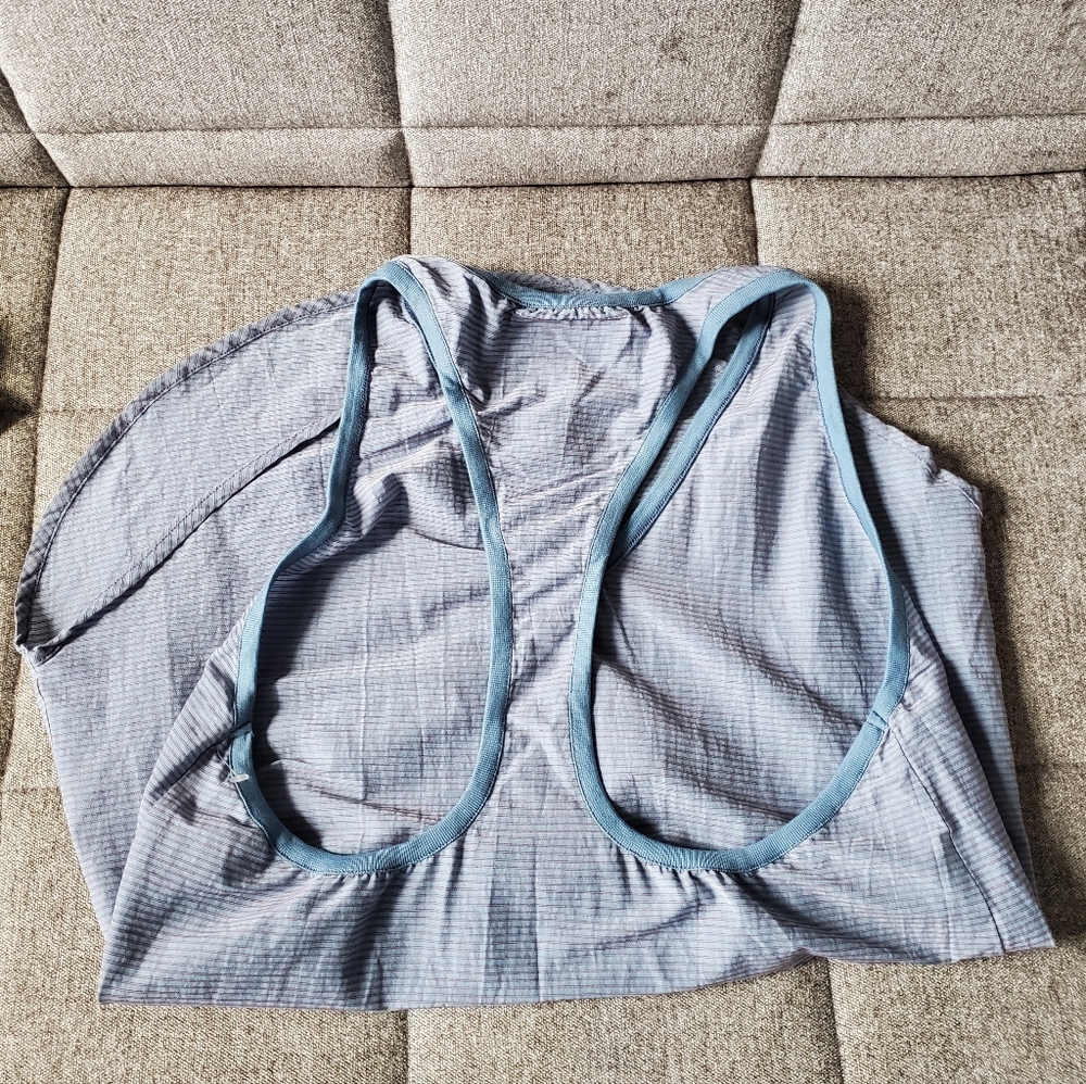 MM6 Maison Martin Margiela | Blue Striped Cotton Sleeveless Top Tunic Size 44 - Picture 8 of 10